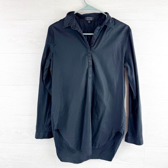 AYR The Easy Half Placket Poplin Popover Tunic Top - Picture 2 of 5